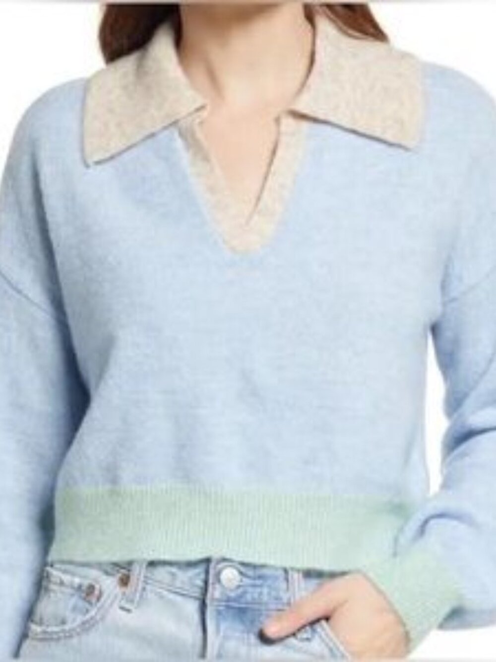 Vero Moda Cropped Color Block Sweater